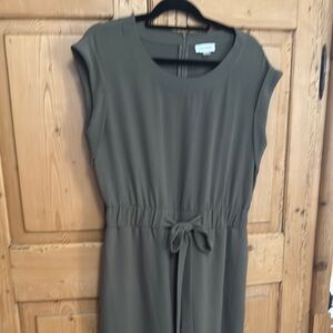 Calvin Klein Green Jumpsuit Crew Neck Cap Sleeve